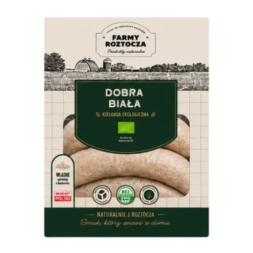 Kiełbasa Dobra Biała Bio 350 g Farmy Roztocza.webp