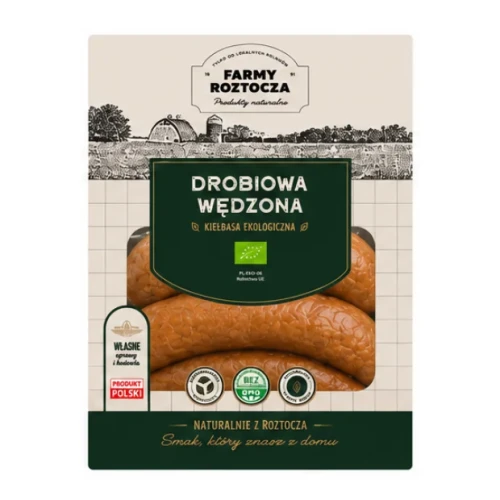 Kiełbasa Drobiowa Wędzona Bio 350 g Farmy Roztocza.webp